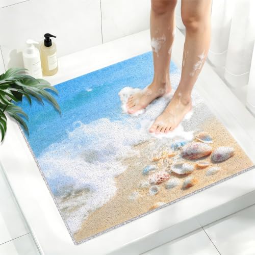 Square Shower Mat, Yonala 27 x 27 Inch Stylish Non Slip Shower Mats by Yonala