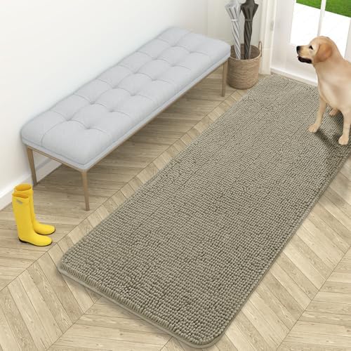 OLANLY Dog Door Mat for Muddy Paws 59x24, Super Absorbent Chenille Mud Mat by OLANLY