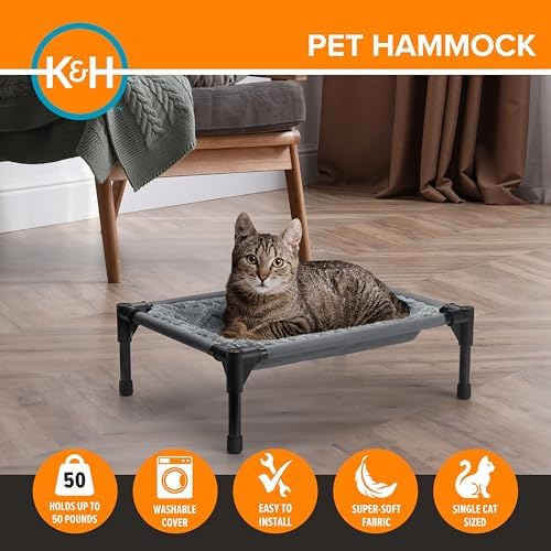 K&H Elevated Cat Bed, Pet Hammock Cot, Indoor Cat Bed - Image 3