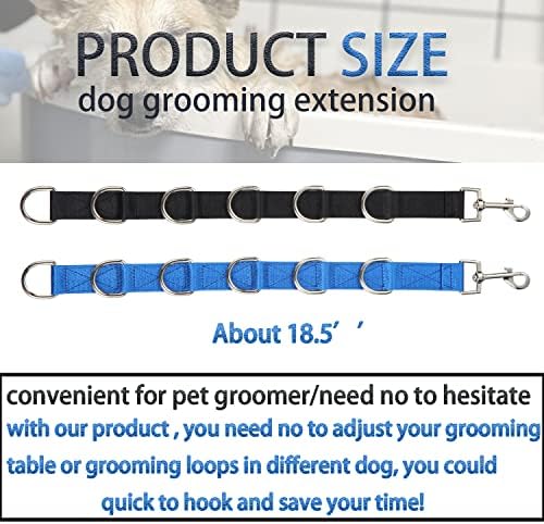 Dog Grooming Loops Pet Groom Extension Strap 2 PCS 6 D-Ring Dogs Grooming Table - Image 2