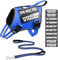 Service Dog Vest Harness and Leash Set+10 Patches, Easy Walk Blue M by MOOGROUPETSFRIEND