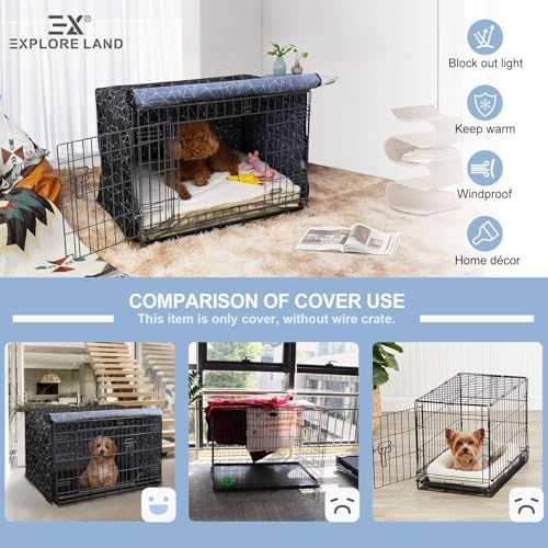 Explore Land Pattern Dog Crate Cover, 30 Inches - Image 3