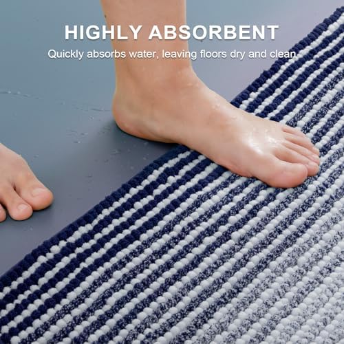 BSICPRO Bathroom Rugs Sets 2 Piece, Non Slip Striped Bath Mats - Image 5
