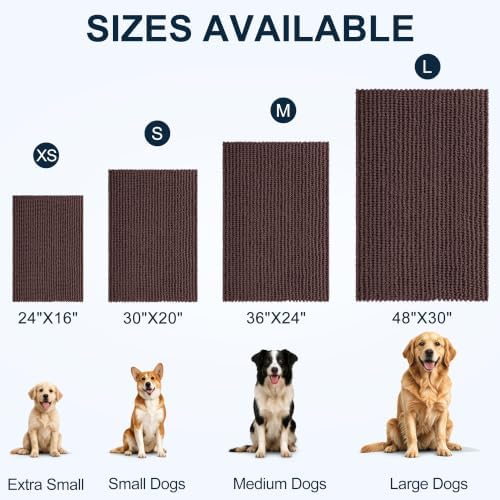 Smiry Dog Door Mat for Muddy Paws 30x20, Ultra Absorbent Chenille Doormat - Image 2