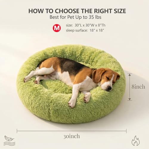 nononfish Cozy Donut Dog Bed, Plush Round Calming Pet Bed - Image 3