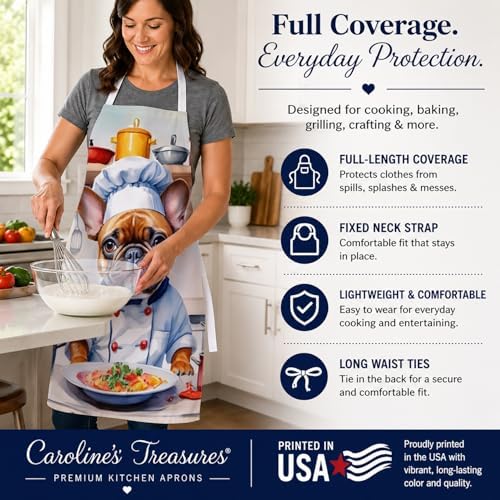 Caroline's Treasures French Bulldog The Chef Apron Cooking Kitchen Server - Image 4