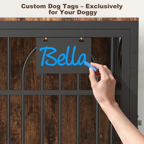 43 Inch Antique Walnut Dog Crate Furniture - Image 4