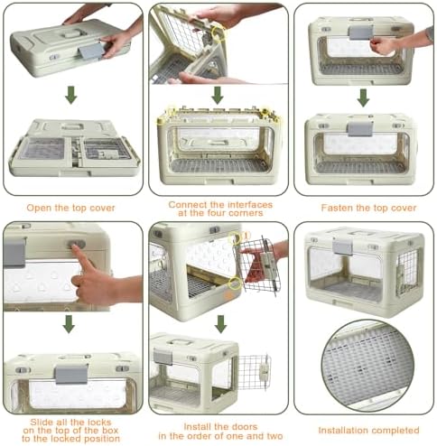 Collapsible Hard Cat Carrier Small Dog Cat Travel Crate Pet Clear - Image 5