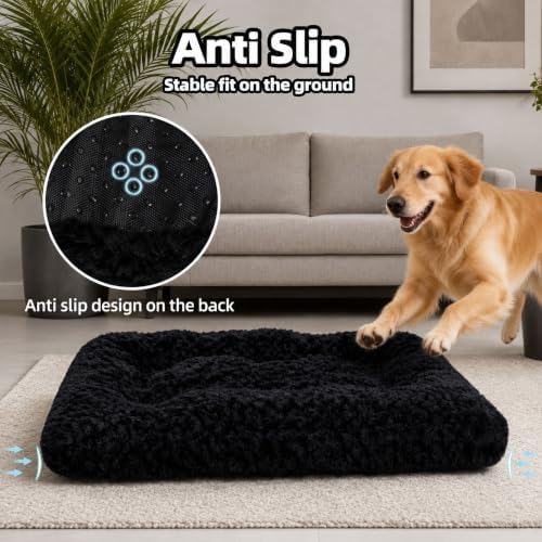 Dog Bed Large Size, Plush Washable Pet Bed Mat, Dog Crate Bed 35"x23" - Image 4