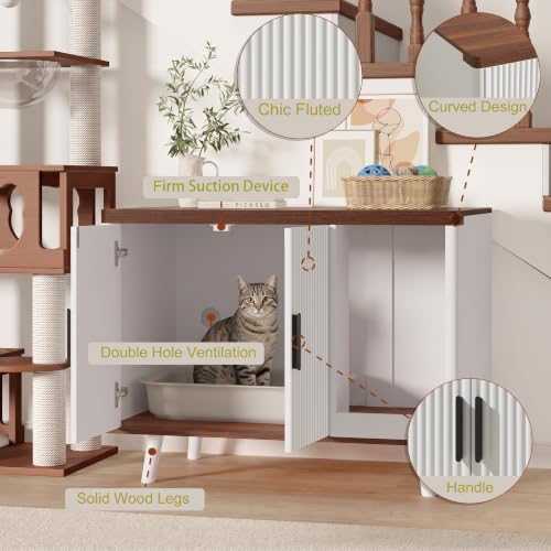 FROMJBEST Cat Litter Box Enclosure, 30.7" Hidden Litter Box Furniture - Image 5