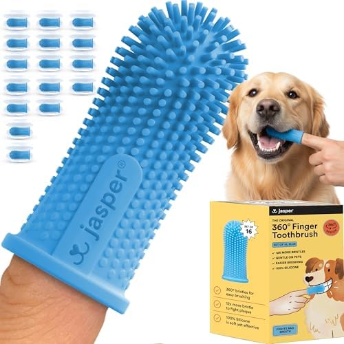 Jasper Dog Toothbrush, 360° Finger Toothbrush by OralWellnessforPets