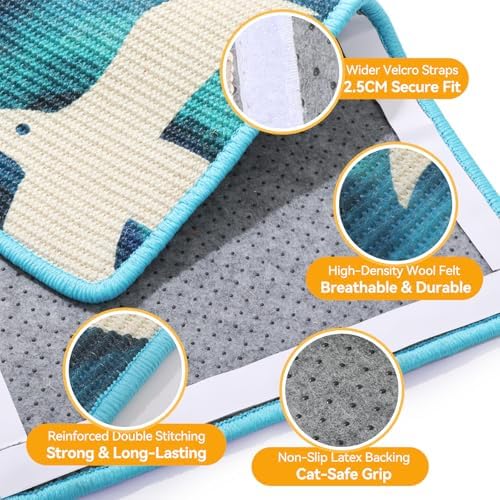 Sisal Cat Scratcher Mat Floor & Wall Cat Scratching Pad - Image 3