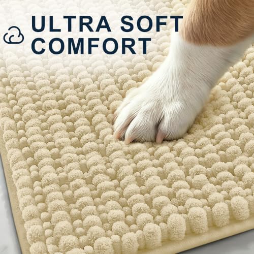 Smiry Dog Door Mat for Muddy Paws 30x20, Ultra Absorbent Chenille Doormat - Image 3