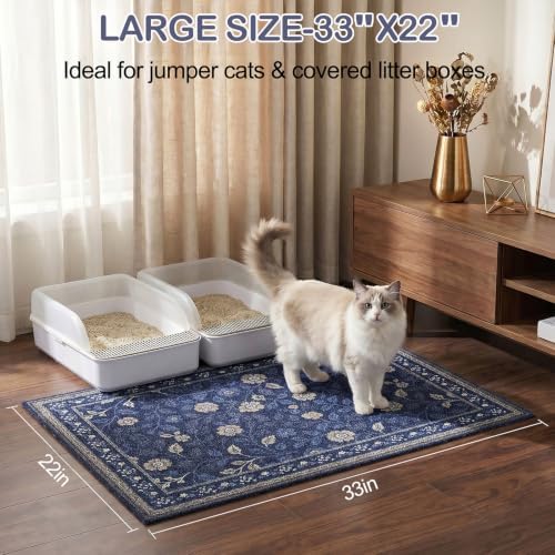 Glittme Cat Litter Mat 33"x22" Non-Slip Washable Trapping Mat - Image 6
