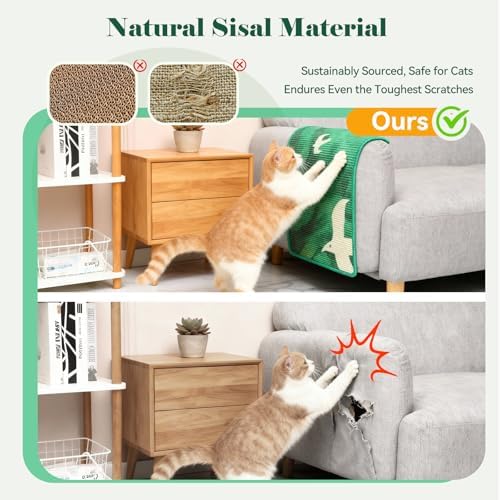 Sisal Cat Scratcher Mat Floor & Wall Cat Scratching Pad - Image 4