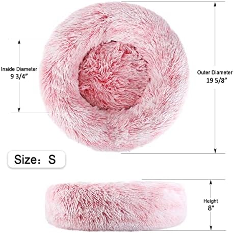 NOYAL Donut Dog Bed for Small Medium Pets, Plush Calming Faux Fur - Image 4