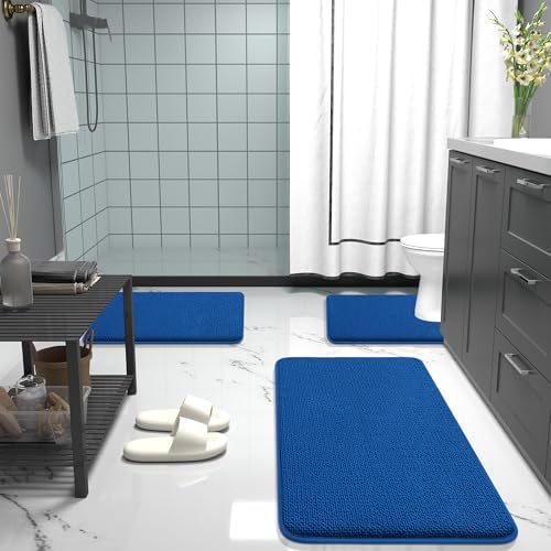 OLANLY Memory Foam Bathroom Runner Rugs 44x24, Long Mats, Deep Navy Blue - Image 7