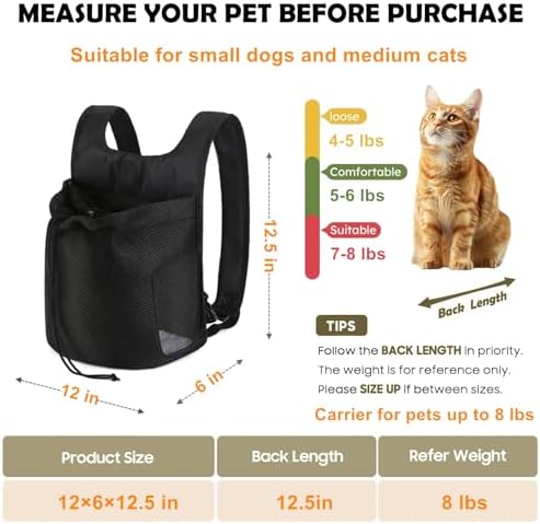Dog Front Carrier Backpack, Ventilated Mesh Puppy Back Pack - Image 2