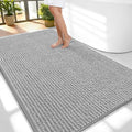 OLANLY Thick Chenille Large Bathroom Rugs Mats 59x35, Light Grey by OLANLY