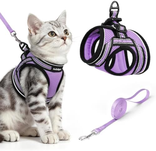 rabbitgoo Cat Harness and Leash Set, Step-in Soft Vest, Light Purple by rabbitgoo