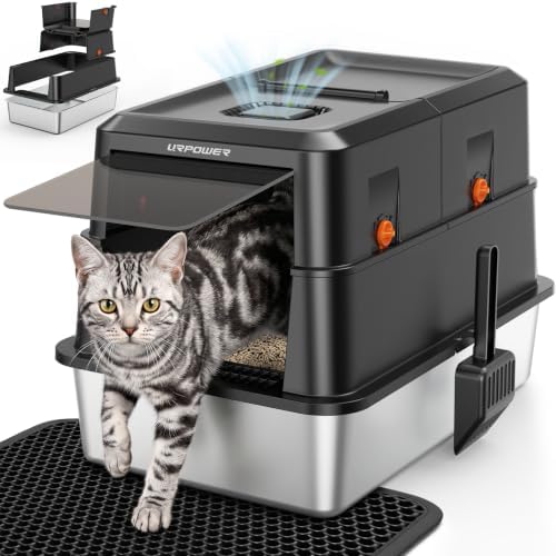 URPOWER XL Stainless Steel Cat Litter Box by URPOWER