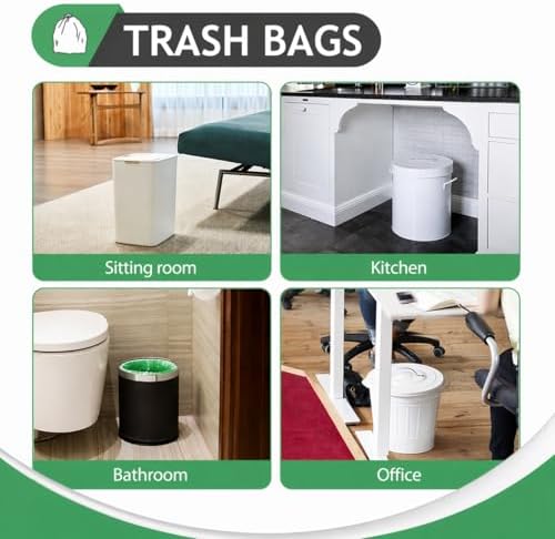 Teivio Small Green Trash Bags 4 Gallon 160 Count Kitchen Garbage Bags - Image 5