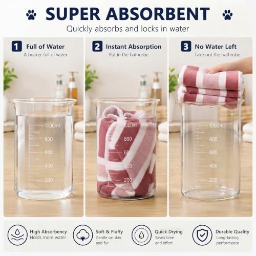 Dog Bathrobe, Quick-Dry Striped Drying Robe - Image 3