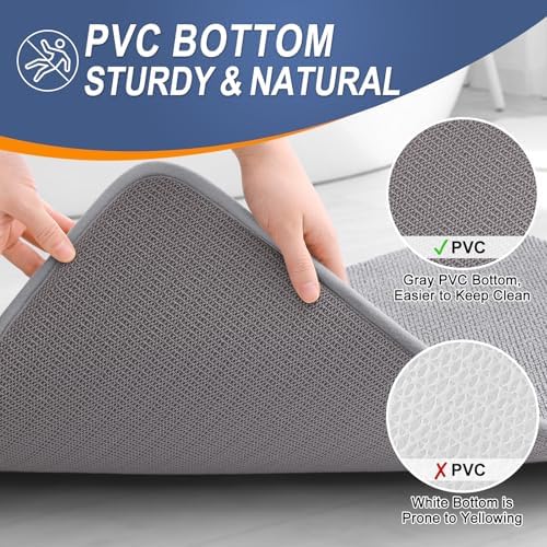 OLANLY Memory Foam Bathroom Runner Rug 45x27, Absorbent Long Bath Mat - Image 4