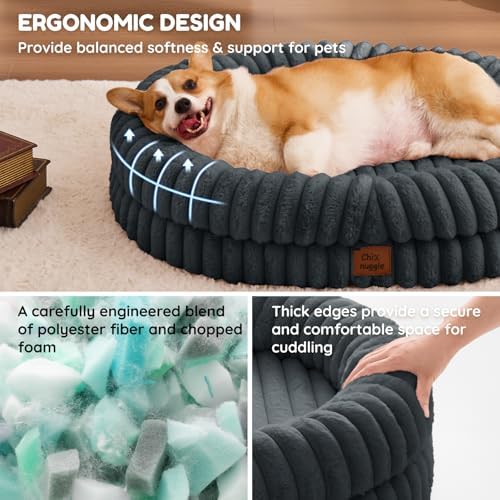 ChiXnuggle Orthopedic Dog Bed, Washable Cover, Faux Fur Bolster Pet Couch - Image 4