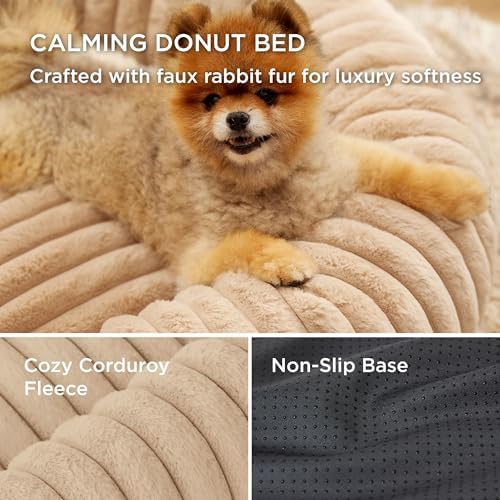 Bedsure ComfyFleece® Donut Dog Bed Medium Size Dog - Image 3