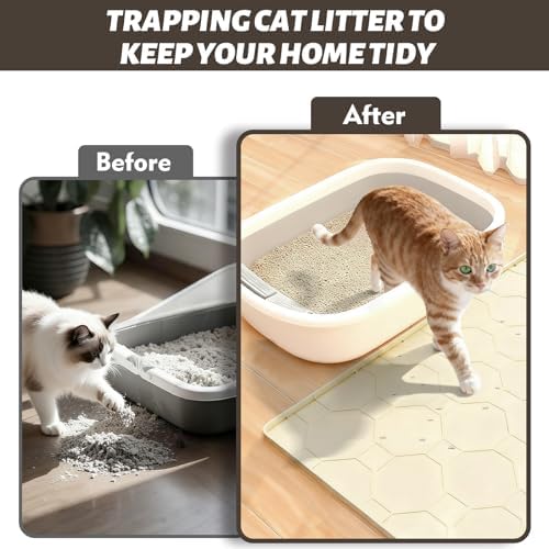 Silicone Cat Litter Mat for Litter Box-28" X 22" Litter Mat for Cat, Waterproof - Image 3