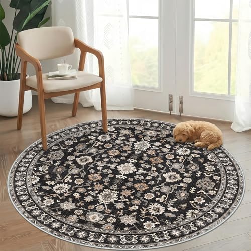 Round Area Rugs Washable Small Round Rug 3ft Circle Entryway Rugs Door Mat - Image 2