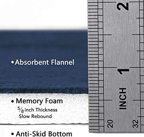 Flamingo P Navy Bath Mat 17x24 Quick Dry Washable Soft Memory Foam - Image 5