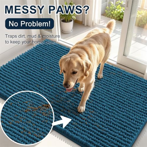 Smiry Dog Door Mat for Muddy Paws 59x24, Ultra Absorbent Chenille Doormat - Image 5