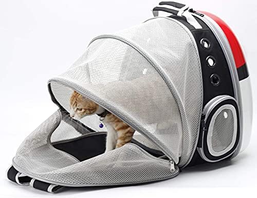 Back Expandable Cat Backpack Carrier, Fit up to 12 lbs, Hard Shell Bubble Dome - Image 5