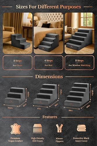 Noah & Paw Dog Stairs for Large Dogs, Wide Dog Ramp for Bed - Image 4