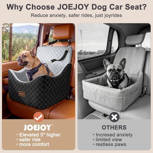 JOEJOY Elevated Dog Car Seat for Small/Medium Dogs up to 35 lbs, Memory Foam - Image 4