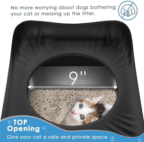 Top Entry Cat Litter Box with Lid, Stainless Steel Extra Large Enclosed Cats - Image 4