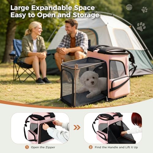 Lekereise Large Cat Backpack Carrier Expandable Pet Carrier Backpack - Image 6