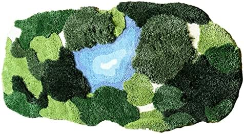 3x5 Feet 3D Moss Rug, Shag Carpet Tropical Area Rugs Non Slip Turf Rug Indoor by THRILRUG