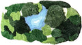 3x5 Feet 3D Moss Rug, Shag Carpet Tropical Area Rugs Non Slip Turf Rug Indoor by THRILRUG