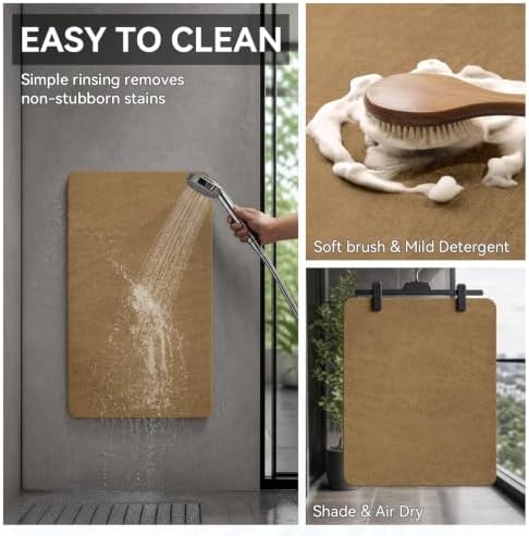 MontVoo -Bath Mat Rug-Rubber Backing Non Slip Quick Dry Absorbent Thin Bathroom - Image 6
