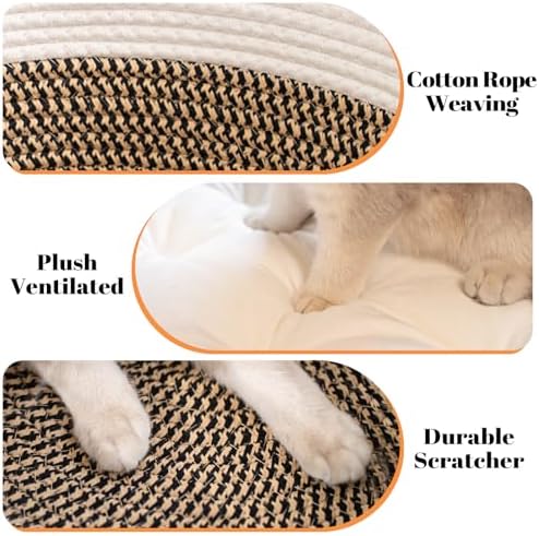 CHEERHOME PETS Handwoven Cat Basket Bed Cooling - Image 4