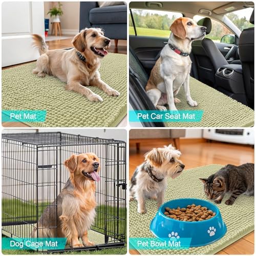 OLANLY Dog Door Mat for Muddy Paws 44x32, Super Absorbent Chenille Mud Mat - Image 7