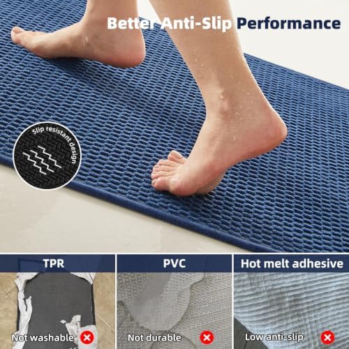TYUU Bathroom Runner Rugs, Long Bath Mat Runner Washable Thin Quick Dry Low - Image 3