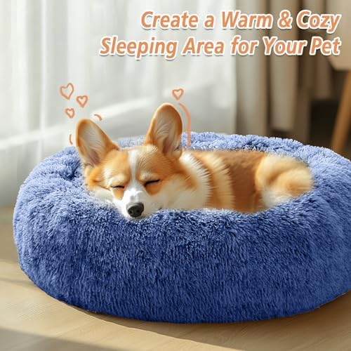 JOLLYVOGUE Calming Dog Beds Extra Large Sized Dog, 45in Donut Washable Large - Image 5