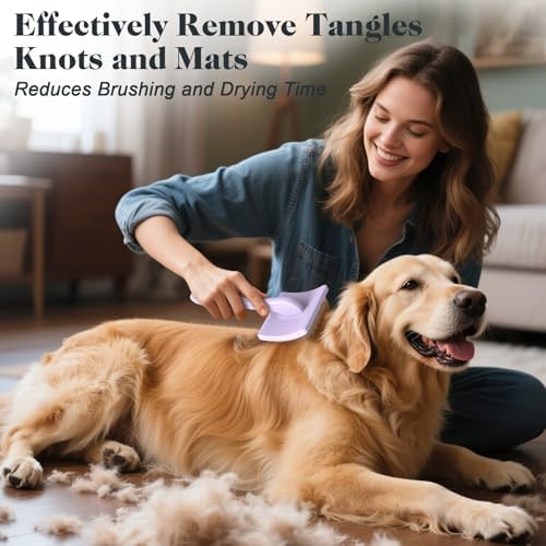 2PCS Slicker Brush for Dogs & Pet Comb, Professional Dog Grooming Brush - Image 2