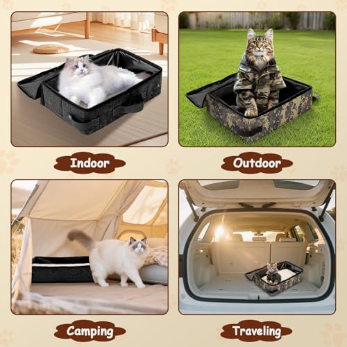 Portable Litter Box for Cats, 16 * 12 * 6 inch Large Size Foldable Travel - Image 6