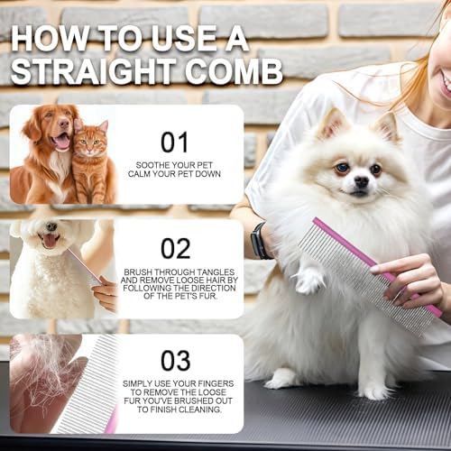 HOP Purple Large Pet Stainless Steel Comb - Image 5