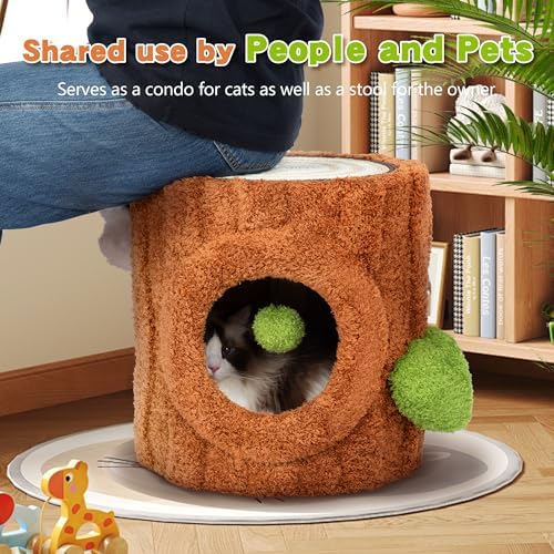 NUNU LAB Small Cat Tree for Indoor Cat- Natural Solid Wood - Image 4